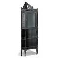Aesthetic movement ebonized corner cabinet usa 1870s ebonized wood glass unmarked 69 14 x 25 12 x 17 each side 18