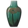 Frederick sturgis laurence rookwood rare sea green glaze vase with poppies cincinnati oh 1900 flame mark905eslgr 6 12 x 4