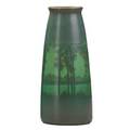 Sallie e coyne rookwood green vellum vase cincinnati oh 1909 flame mark ix1660dvartists cipher 8 34 x 4
