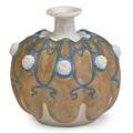 Taxile doat sevres fine gourdshaped cabinet vase with masks in patesurpate france 1929 signed and dated 3 12 x 3 12