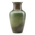 Charles f binns fine early stoneware baluster vase with green and brown speckled glaze alfred ny 1908 incised cfb 08 8 12 x 4 12 exhibition the stonewares of charles fergus binns the fat