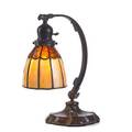 Handel adjustable desk lamp meriden ct ca 1915 patinated metal leaded slag glass single socket base stamped handel 14 x 10 shade 6 x 5 34