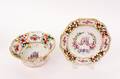 Two Dresden Floral Decorated Dishes
