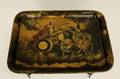 Black Lacquered Tray wClassical Scene on Stand