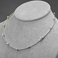 Tiffany  co platinum diamond necklace articulated collar composed of curved knifeedge links and diamond stations fifteen omc and one circular brilliant cut diamond approx 1 cts tw marked tiffa
