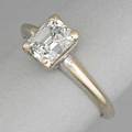 Old emerald cut diamond ring nearly colorless 112 cts by formula in white gold size 5 12