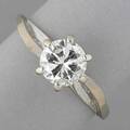 Diamond sixprong engagement ring 14k wg ca 1965 diamond 660 x 665 mm approx 105 cts 16 dwt 25 gs size 7 12