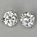 Diamond stud earrings an oec and transitional cut diamonds in 14k wg threeprong martini settings 194 cts tw