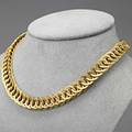 18k yellow gold link necklace italy 20th c interwoven chain of textured round link 20th c 352 dwt 547 gs 16 12 x 12
