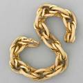 Italian 18k gold link bracelet 20th c textured links and bright loops 269 dwt 419 gs 9 14