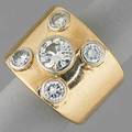 14k yellow gold diamond ring mid 20th c principal bezel set brilliant cut diamond approx 116 cts and diamond corners approx 1 cts tw tapers 72 dwt 112 gs size 4