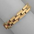 Art moderne gold garnet bracelet ca 1950 14k yg angular square links terminate in square cut garnets 244 dwt 378 gs 6 12 x 12 approx
