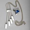 Modernist silver jewelry by georg jensen denmark astrid fog wind chime necklace 120a ca 1969 henning koppel shaded blue enamel amoeba brooch 306 104 gs necklace 22 brooch 2