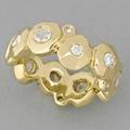 Ippolita 18k gold diamond band sculptural bubbles set with rose cut and brilliant cut diamonds approx 145 cts tw 88 dwt 136 gs size 7 12