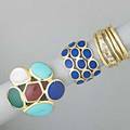 Three ippolita 18k gold rings polished rock candy sixstone ring with turquoise carnelian lapis chrysoprase and motherofpearl three row ring with lapis five row band with colorless and champag