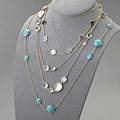 Three ippolita 18k gold necklaces tenstation lollipop necklace with faceted turquoise 36 teardrop oval and round station necklace in clear and rose quartz and motherofpearl 36 hero necklace