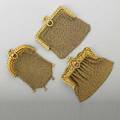 Three gold mesh pendant purses 19001920 art nouveau pierced and chased floral 18k gold example two 14k gold doublepurses one with french control marks 1018 dwt 1584 gs largest 2 34 x 2