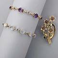 Gemset 14k gold jewelry ca 1940 moonstone and montana sapphire link bracelet amethyst link bracelet 7 12 enos richardson bicolor gold sapphire bouquet brooch 216 dwt 336 gs 2 12