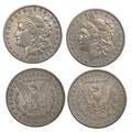 Us silver dollar coins seventyfour 64 morgans including 1899 1878cc etc 10 peace