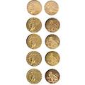 Us 2 12 gold coins indian head complete set of 15 pcs 1911 d anacs xf40 weak d rest in high grade most au55