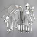Jensen silver acorn flatware ca 1950 designed by johan rohde 1915 ten piece service for twelve with twelve extras and twentythree serving utensils 16 dinner forks 16 dinner spoons 16