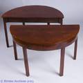 Mahogany HepplewhiteStyle Demilune Tables Pair