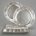 Silver holloware germany ca 1900 pair of round sterling dishes by william binder 11 12 x 2 rectangular covered vegetable dish with removable loop handle in 830 silver by netter manheim 12 1