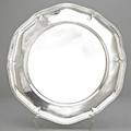 Durgin silver chippendale style serving tray round with scalloped reed edge 654 ot 17