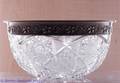 Cut Glass Bowl w Sterling Silver Rim