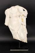 Carved Stone Torso Fragment Sculpture