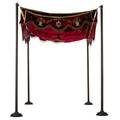 Chuppah with four stanchions burgundy velvet with gold brocade border hand appliqued bullion thread and sequins complete with brass columned stanchions with decorative cast iron bases new york cit