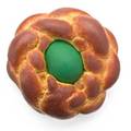 Jeff koons american b 1955 bread with egg green 1995 painted hydrocal signed dated and numbered 192250 with inscription special edition for armitage foundation 6 diameter provenance p