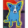 George rodrigue american b 1944 blue dog oil on canvasboad framed signed 14 x 11 provenance private collection new jersey