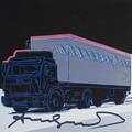 Andy warhol american 19281987 trucks 1985 four offset lithographs in colors announcement cards signed cover and individual cards 6 34 x 6 34 sheet each provenance private collec