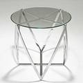 John vesey occasional table usa 1950s polished aluminum chromed brass glass unmarked 24 12 x 25 dia