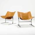 Clement meadmore sling chair no 248 australia 1960s chromed steel saddle leather unmarked 28 12 x 29 x 23 12