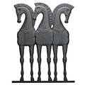 Frederick weinberg wall hanging sculpture with three stylized horses usa 1950s painted composite unmarked 36 x 23 x 1