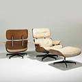 Charles and ray eames herman miller two lounge chairs and single ottoman no 670 671 zeeland mi 1970s rosewood leather enameled aluminum enameled steel rubber herman miller upholstery la