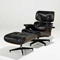 Charles and ray eames herman miller lounge chair and ottoman no 670 and 671 zeeland mi 1960s rosewood leather enameled aluminum enameled steel rubber manufacturers label 31 12 x 33