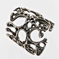 Modern biomorphic silver cuff unmarked 3 12 x 3 x 2 12 181 gs