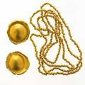 Richard fishman b 1941 handformed gold bead necklace and pair of earrings providence ri 1980s 24k gold with 14k findings unmarked necklace 17 long provenance purchased directly from art