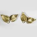 Tommaso barbi pair of brass leaf sconces italy 1970s unmarked 18 x 23 x 7 12