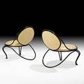 Mathieu mategot ateliers mategot pair of copacabana lounge chairs france 1950s enameled iron leather unmarked 30 x 25 x 30
