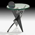 Dolin stuart pucci de rossi occasional table italy 1987 enameled steel glass signed and dated 27 x 21 dia