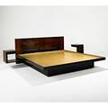 Vladimir kagan vladimir kagan designs inc multiple headboard kingsize bed no 6500  new york 1950s with integrated nightstands and adjustable headboard rosewood lacquered wood granite un