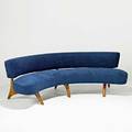 Vladimir kagan kagandreyfuss floating seat and back sofa no 176sc usa 1950s sculpted cherry chenille unmarked 30 14 x 85 x depth of sofa 35 depth of curve 52