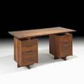 George nakashima nakashima studios walnut double pedestal desk new hope pa 1967 signed with clients name 29 x 59 12 x 30 provenance available copy of original order card