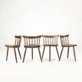 George nakashima nakashima studios set of four walnut mira chairs new hope pa 1966 signed with clients name 26 12 x 17 14 x 18 provenance available copy of original receipt