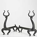 Russel wright pair of cast iron fire deer andirons usa 1930s signed c russel wright 1930 15 12 x 21 12 x 6