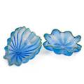 Dale chihuly b 1941 portland press twopiece seaform group in blue with yellow lip wrap seattle 2000 signed pp00 6 x 12 x 6 12